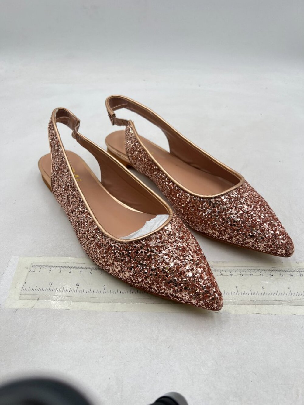 YDN Rose Gold Pointed Toe Slingback Low Heel Slide Sandals Slip Pump - Picture 4 of 8